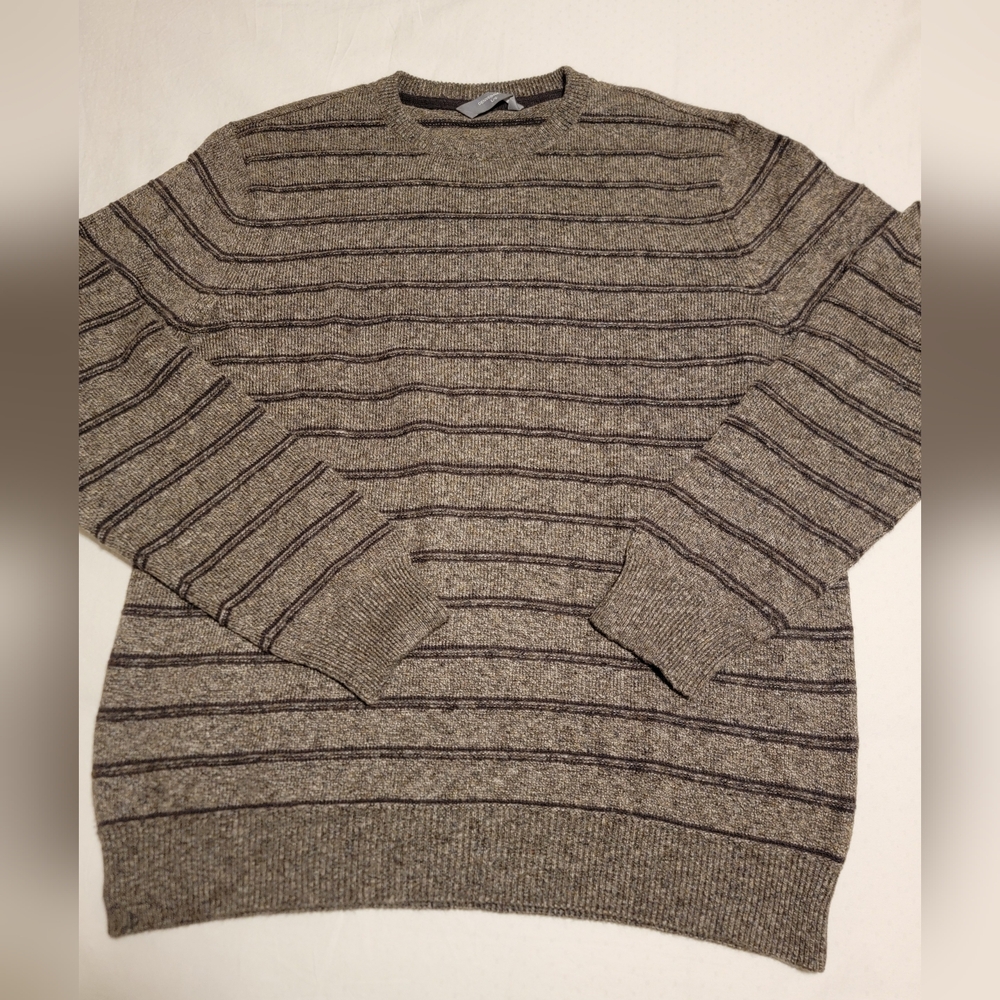Denver Hayes Brown Striped Men's Sweater Sz Large